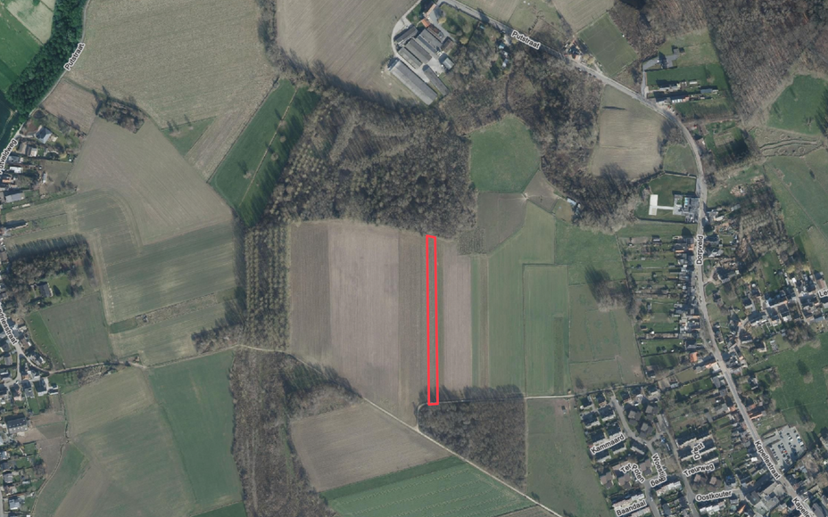 LEEMANS IMMOBILIËN vous propose le terrain agricole suivant d'une superficie de 37 ares 65 ca. 

Parcelle située dans la zone VEN (voir Kravaalbos à proximité). 

Largeur environ 13 m - profondeur environ 273 m.  

Le terrain agricole est loué. Veuil